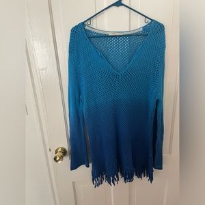 PARADISE SHORES blue ombré cover up Sz XL